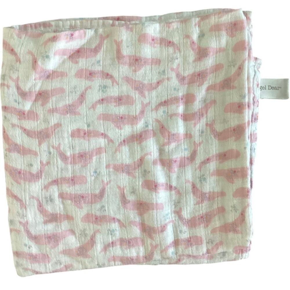 Angel Dear Pink Sealife Bamboo Swaddle Blanket